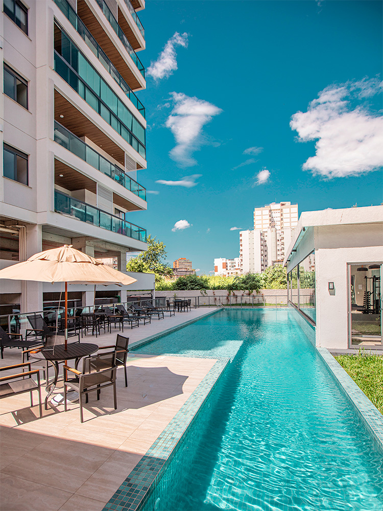 Espaço lounge social do DUO Residence