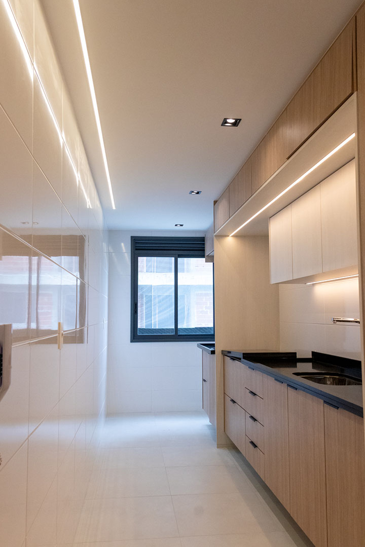 Living decorado do apartamento DUO Residence